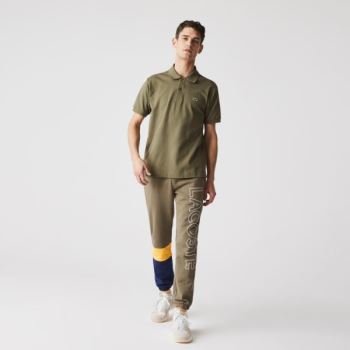 Lacoste Colorblock Fleece Track Pants - Kalhoty Pánské Hnědožlutý Zelene / Žluté / Blankyt | CZ-03Wr